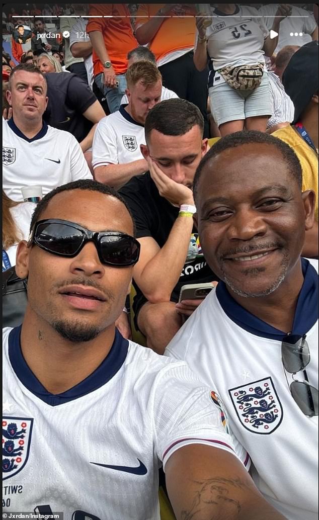 Kobbie Mainoo's brother Jordan was one of many family members also in the stands watching the thrilling semi-final.