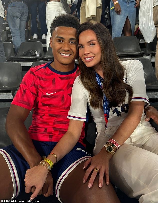 Ellie Alderson, the girlfriend of England substitute Ollie Watkins, posted an adorable post-match photo with her boyfriend describing her pride.