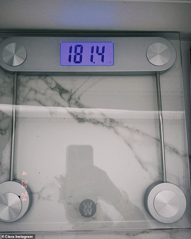 On April 23, the Texas-born Army daughter revealed she weighed 181.4 pounds with an Instagram photo of her scale while writing that she was actively 