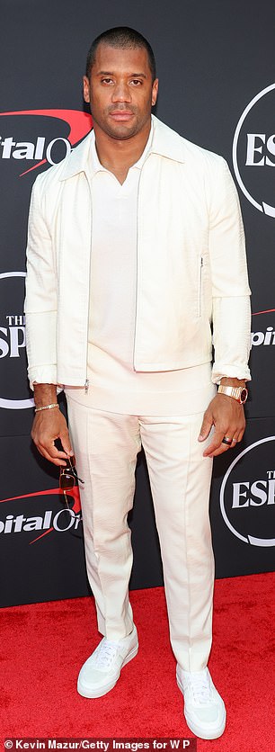 The 35-year-old Pittsburgh Steelers quarterback posed dressed in an all-white outfit, which he modeled with and without the matching jacket.