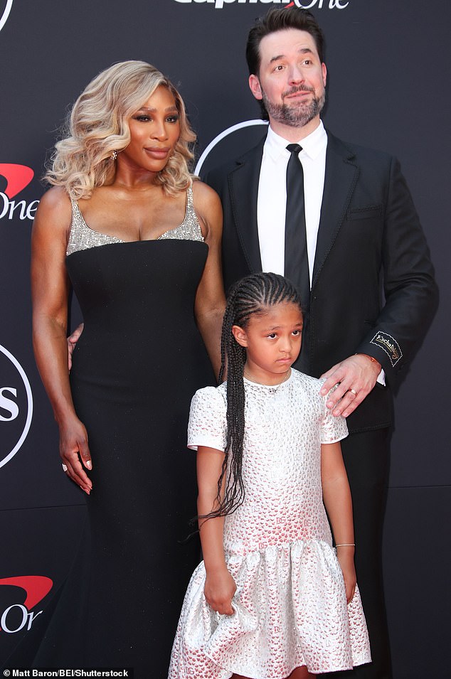 The 42-year-old tennis legend stepped onto the red carpet with her husband Alexis Ohanian and their six-year-old daughter, Olympia, on Thursday.