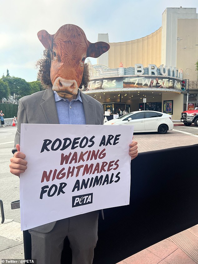 A protester held a sign that read: 