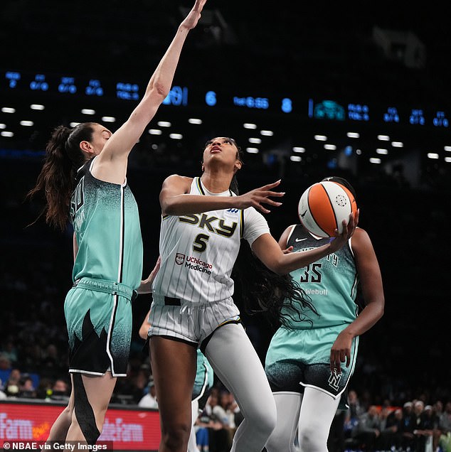 The 21-year-old forward struggled from the field, however, making just 5 of her 17 shots.