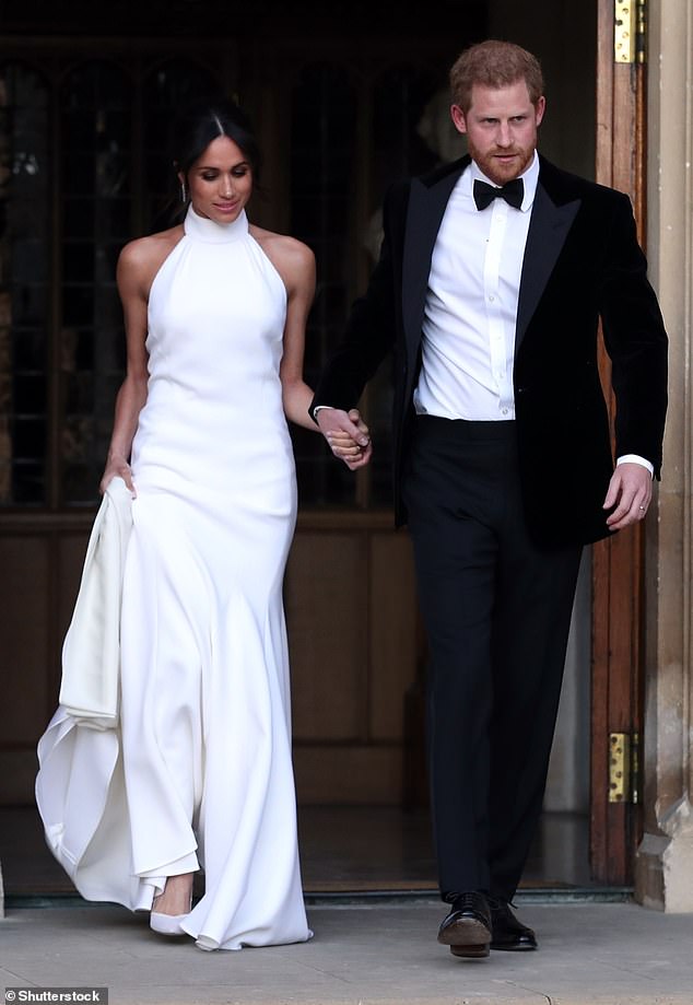 The white dress bears a striking resemblance to the wedding dress Stella McCartney wore in 2018.