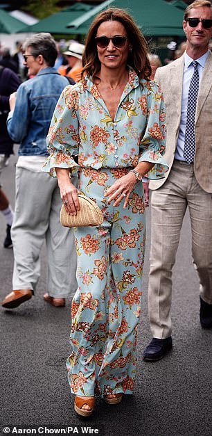 Radiant: Pippa was all smiles as she attended the prestigious occasion in London today.