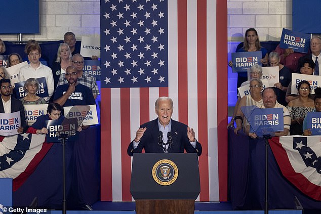 President Biden speaks in Madison, Wisconsin, at a campaign event on July 5