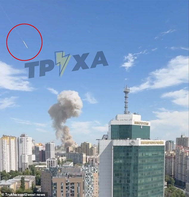 Another view of the missile, which Ukraine says was deliberately aimed at the hospital.