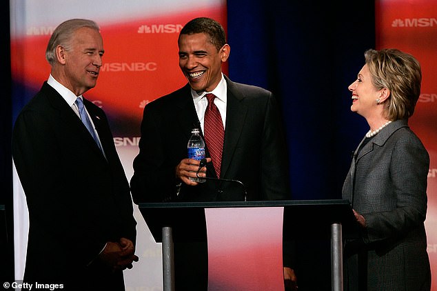 Hillary Clinton, Joe Biden and Barack Obama in April 2007, when they were all running for the 2008 presidential nomination.