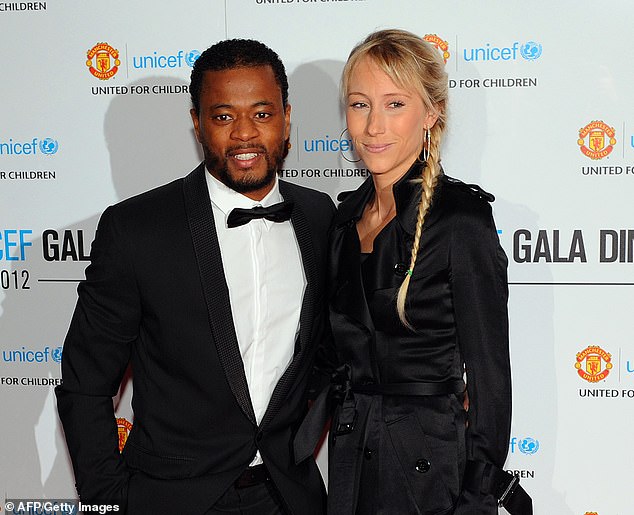 Former Manchester United defender Evra has been ruled by Paris judges to have failed to pay nearly £1m in child support to his wife Sandra Evra (pictured: the former couple pose in 2012)