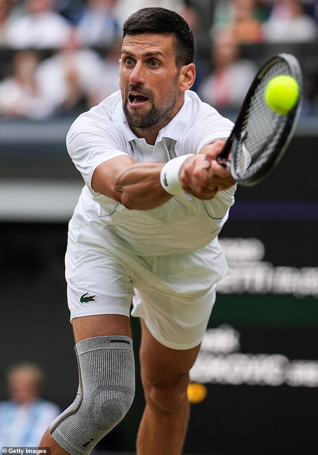 The Serb (pictured in the men's Wimbledon semi-final) was all for it, saying tennis really needs Kyrgios back on court.