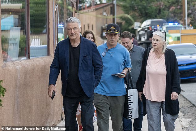 Baldwin, 66, was joined by his actor brother Stephen and several others at the post-trial party, though his wife Hilaria appeared to be noticeably absent.