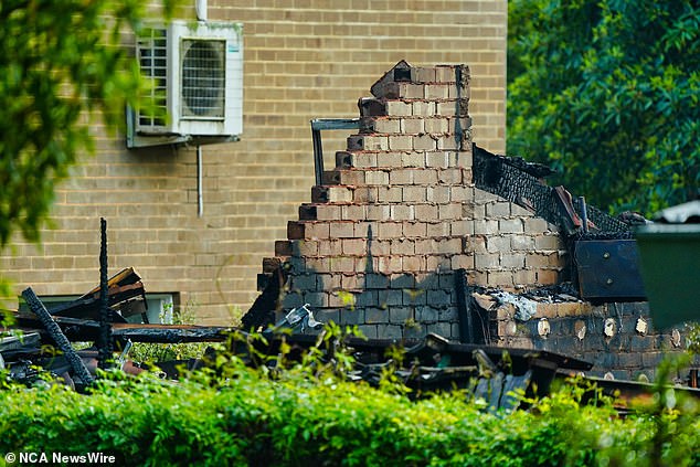 The house in Melbourne's east was destroyed by the fire (pictured)