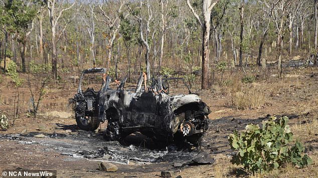 The Pajero (pictured) swerved violently onto the wrong side of the road, a coroner said.