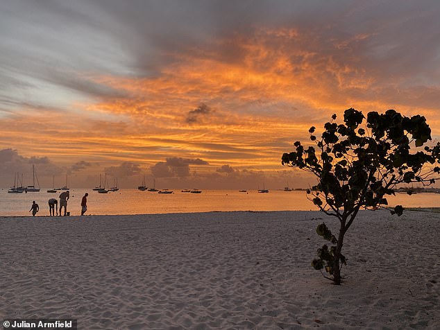 Julian loves his life in Barbados and the nature that surrounds him. Pictured above is a stunning sunset over Carlisle Bay