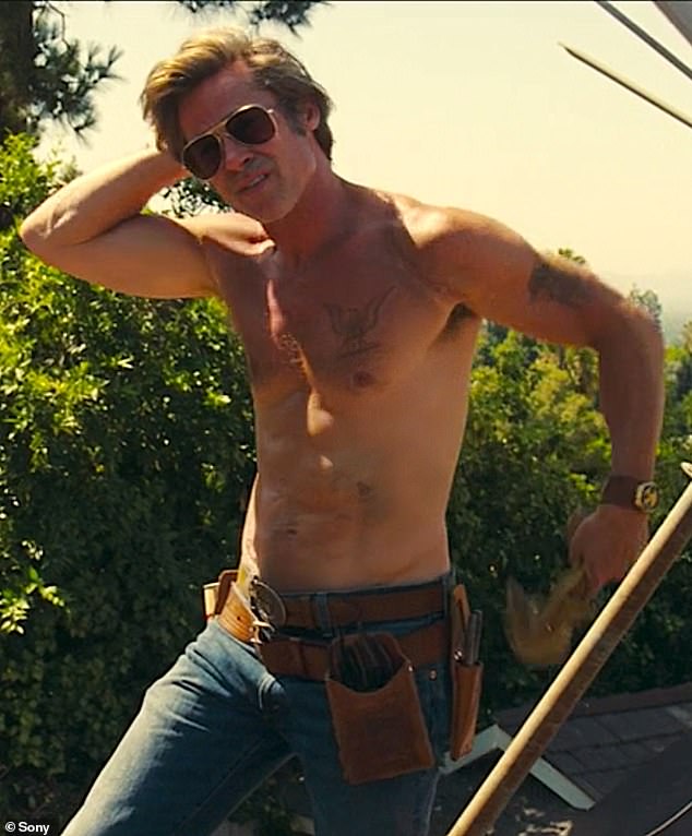 Brad is also seen as a Hollywood heartthrob off-screen and his fans are fascinated with his personal life off-screen (pictured: scene from Once Upon a Time in Hollywood)