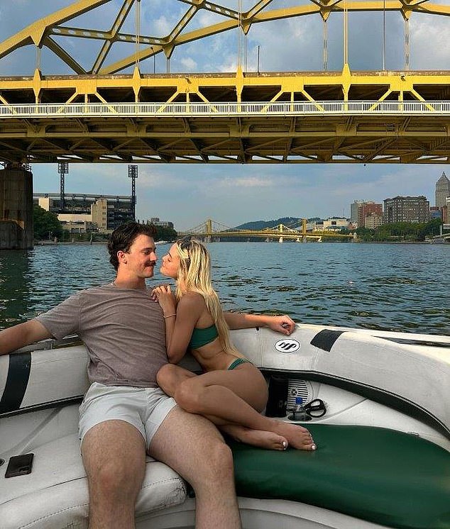 Skenes and his girlfriend Olivia Dunne, a former LSU gymnast, are seen sailing in Pittsburgh