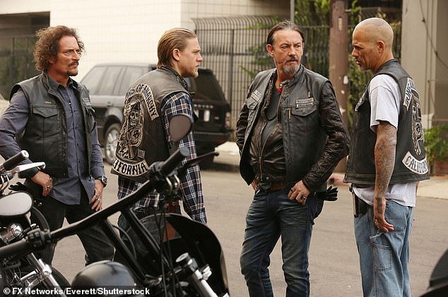 Kim Coates, Charlie Hunnam, Tommy Flanagan, David Labrava in 'Red Rose' (Season 7, Episode 12 of Sons of Anarchy in November 2014)