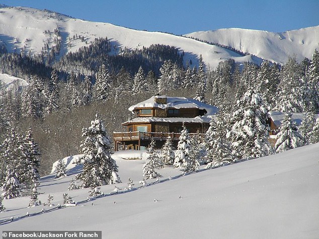 A lodge on the 1,300-acre Jackson Fork Ranch, owned by Ricketts since the 1990s