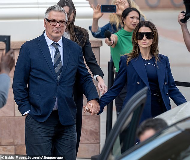 Alec and Hilaria Baldwin left the courtroom without speaking to reporters, but no one comes away from this case as a hero. Pictured: The couple leaving First District Court on Thursday