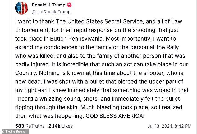 1720919422 778 Trump says he was shot in the right ear in