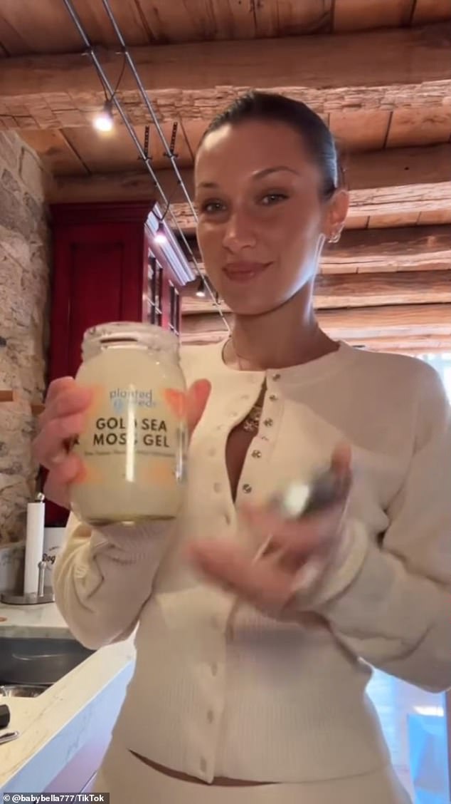 American supermodel Bella Hadid swears by the benefits of sea moss and claims to drink a glass of it every morning.