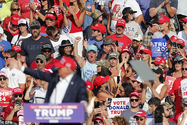 The president addresses his supporters moments before the shooting.