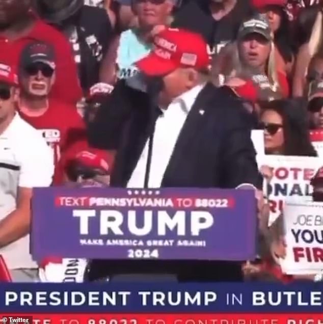 A moment later, Trump was apparently hit in the ear by a bullet. Onlookers were quick to comment on how close the bullet came to hitting Trump in a more lethal zone.