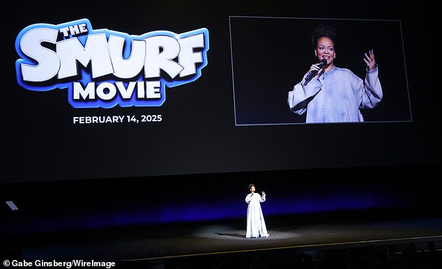 Meanwhile, Rihanna will produce and voice Smurfette in Paramount Animation’s The Smurfs Movie, which hits UK and US cinemas on 14 February 2025, as well as writing and recording original songs (pictured in 2023).