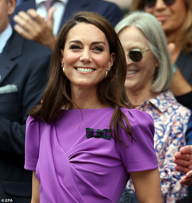 The Princess of Wales was greeted with a standing ovation as she entered the royal box at Wimbledon today.