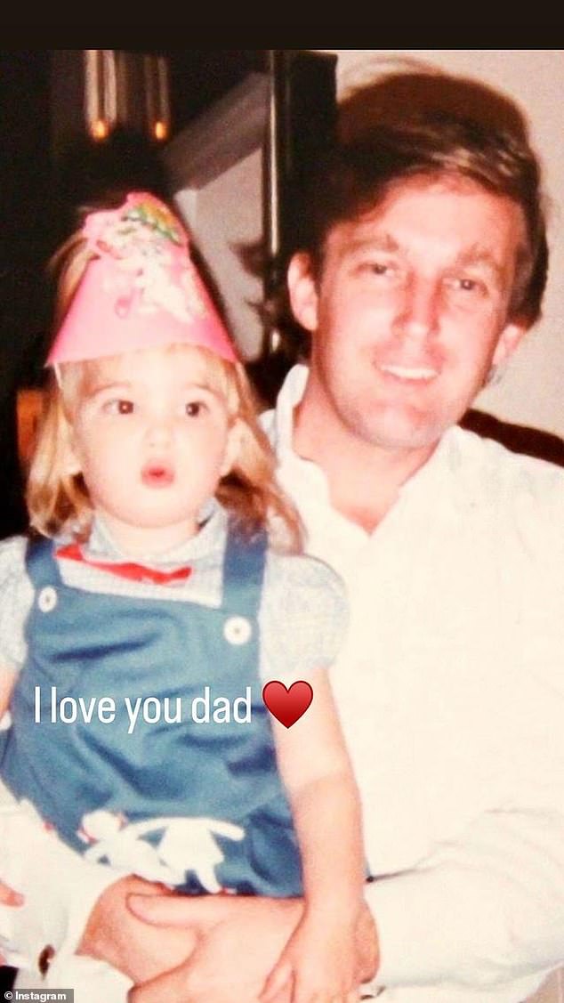 Donald Trump with Ivanka when she was a little girl - Ivanka posted this on social media after the assassination attempt.