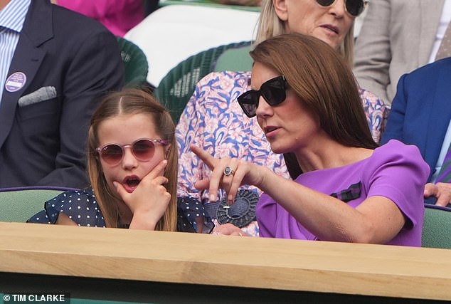 Charlotte's mouth dropped open in shock as she watched the sporting drama unfold on Day 14 of Wimbledon.