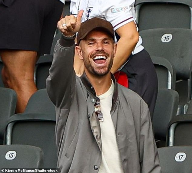 Henderson appeared to catch the eye of one of his England teammates when he gave a thumbs up.