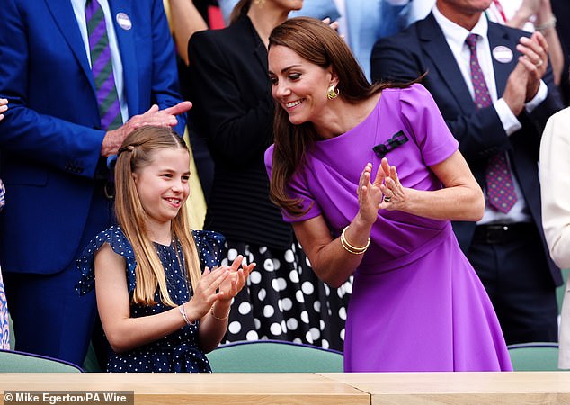 Kate Middleton and Charlotte were smiling and smiling throughout the entire match.