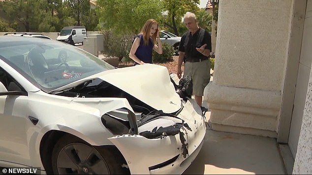 Radu and Angela Stefan, a Las Vegas couple, were driving their Tesla on Deer Creek Road in Mount Charleston on July 7 when the crash occurred.