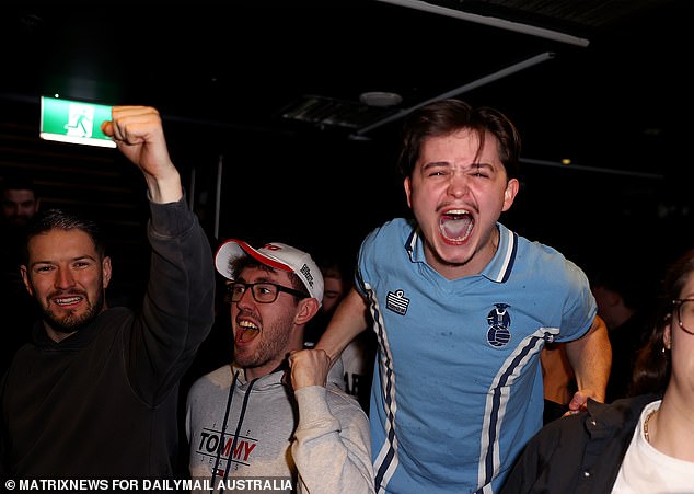 Fans had packed Sydney venues, including the Cheers bar, and were euphoric as they entered the final minutes of the thrilling match.