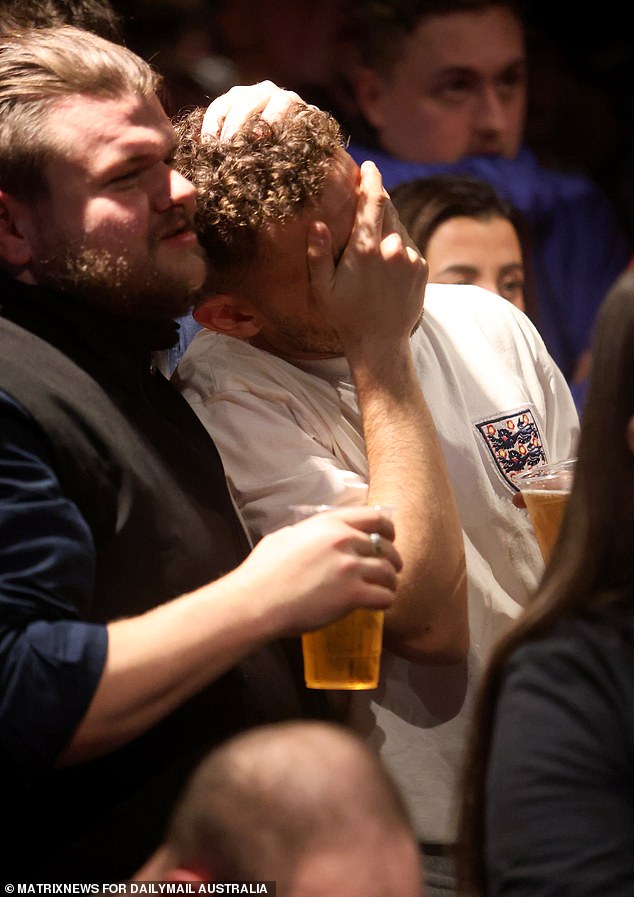 The Three Lions fans could barely watch as their team squandered opportunities to equalise.