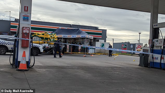 The 7-Eleven remained closed Monday morning.