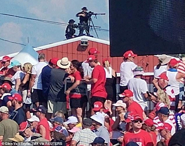 Protesters said they saw the gunman climb onto the roof.