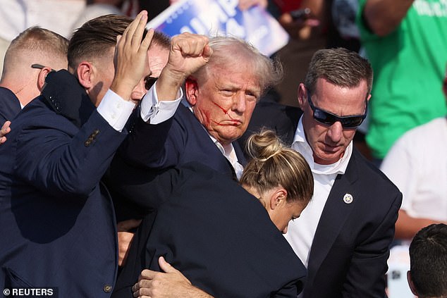 Trump was shot in the right ear after turning his head to look at a video screen