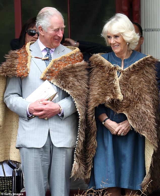 Charles will attend the Commonwealth Heads of Government Meeting in Samoa and is also expected to visit Sydney and Canberra in October. Pictured: The King and Queen at Waitangi, New Zealand, in 2019