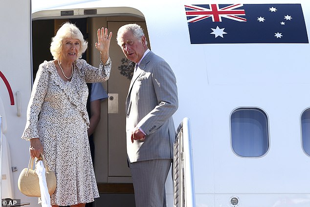 The King and Queen pictured in 2015 as they left Perth, Australia, after a tour.