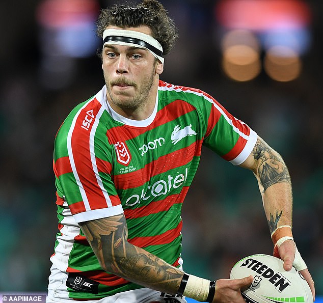 Lowe (pictured playing for South Sydney in 2019) did not play again and was forced to hang up his boots at the end of the season.