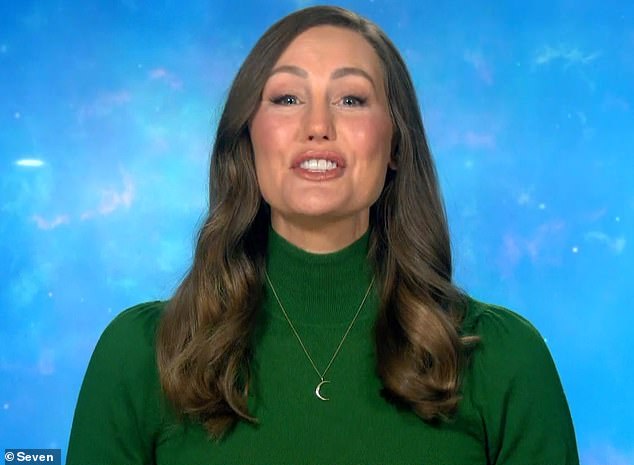 The new 20-second horoscope segment, written by Ms Weber (pictured), was originally advertised to air after the weather report to end the bulletin.