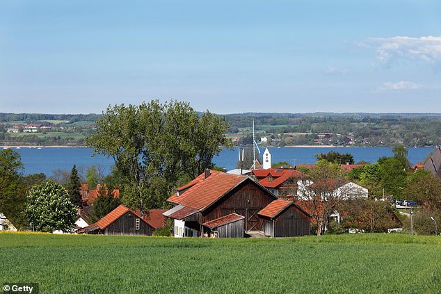 The incident took place at the house in Herrsching am Ammersee (pictured) in Upper Bavaria, where extensive searches for escape routes and evidence have been carried out.