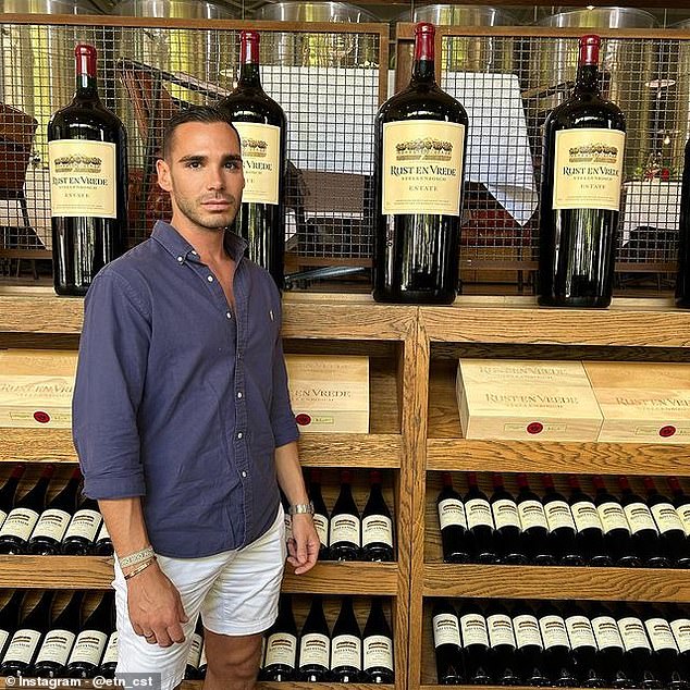 Etienne appears in a wine cellar in this image shared on social media.