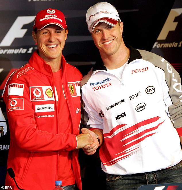 Michael Schumacher is pictured with his brother Ralf in 2006