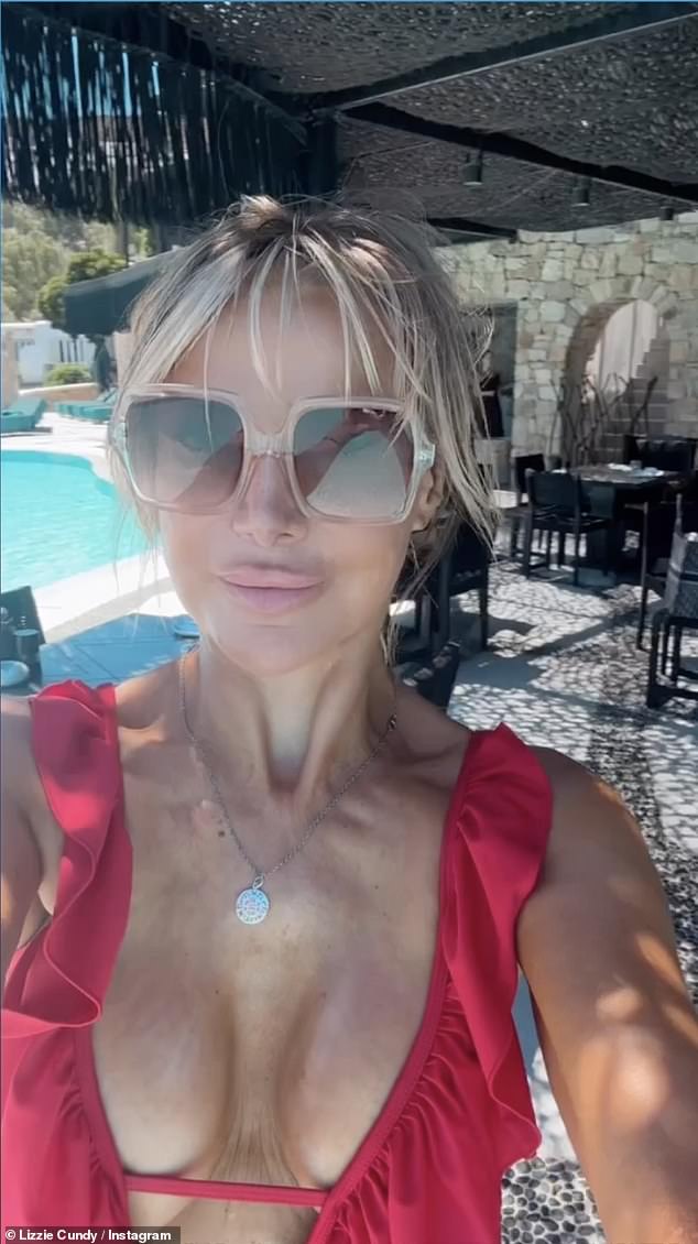 Lizzie shared an update on her Instagram: “Thanks Gareth… had to get away to get some sun and nurse the football blues away.”