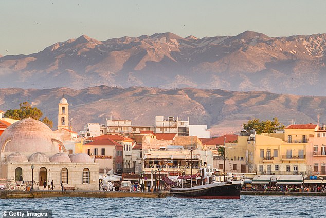 The 47-year-old, whose name was not released, was enjoying a family holiday with relatives and in-laws in the coastal village of Georgioupoli in the Chania region of Crete (pictured) last week.