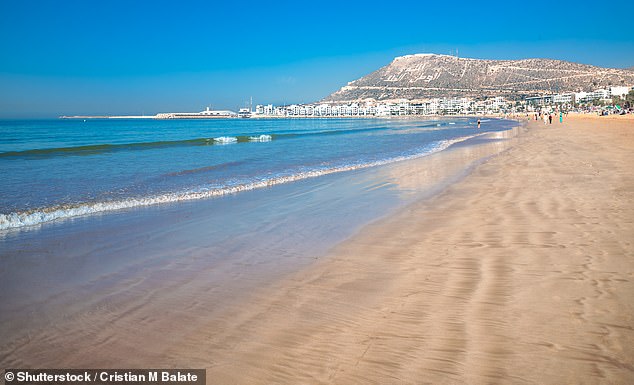 Guests of the Sofitel Agadir Thalassa Sea & Spa have access to Agadir Beach (above) on the African Atlantic coast.