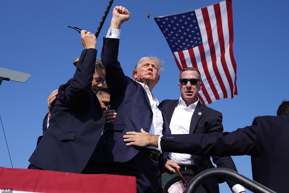 A casual turn of Trump's head, seen here moments after the incident, not the quick response of those snipers, is what made the difference between a grazing glimpse of the bullet Crooks fired and a fatal shot.